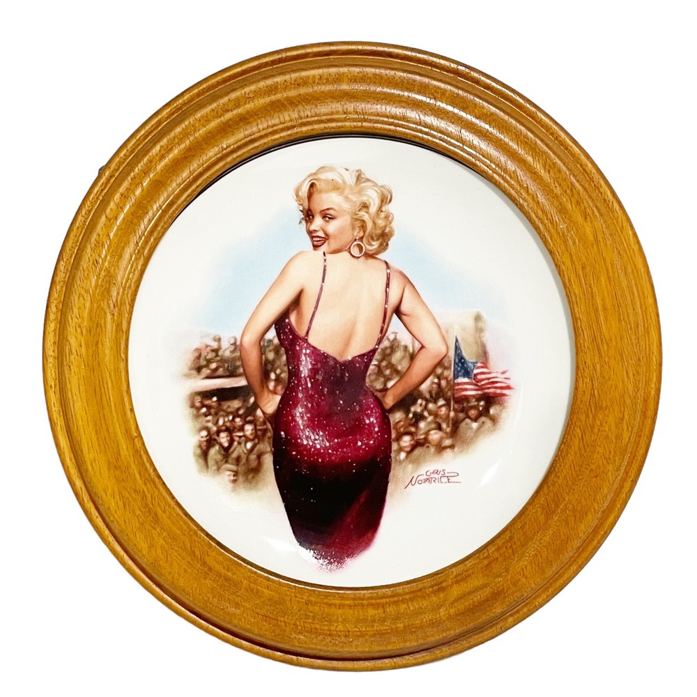 MARILYN MONROE FOR OUR BOYS IN KOREA 1954 FRAMED 10” COLLECTOR PLATE
